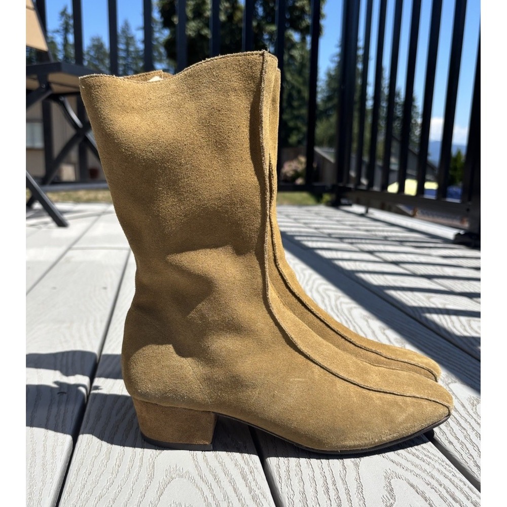 Bird of Flight Camel Suede Booties Summer Luxury Women's Size 8 Boots Brazil‎